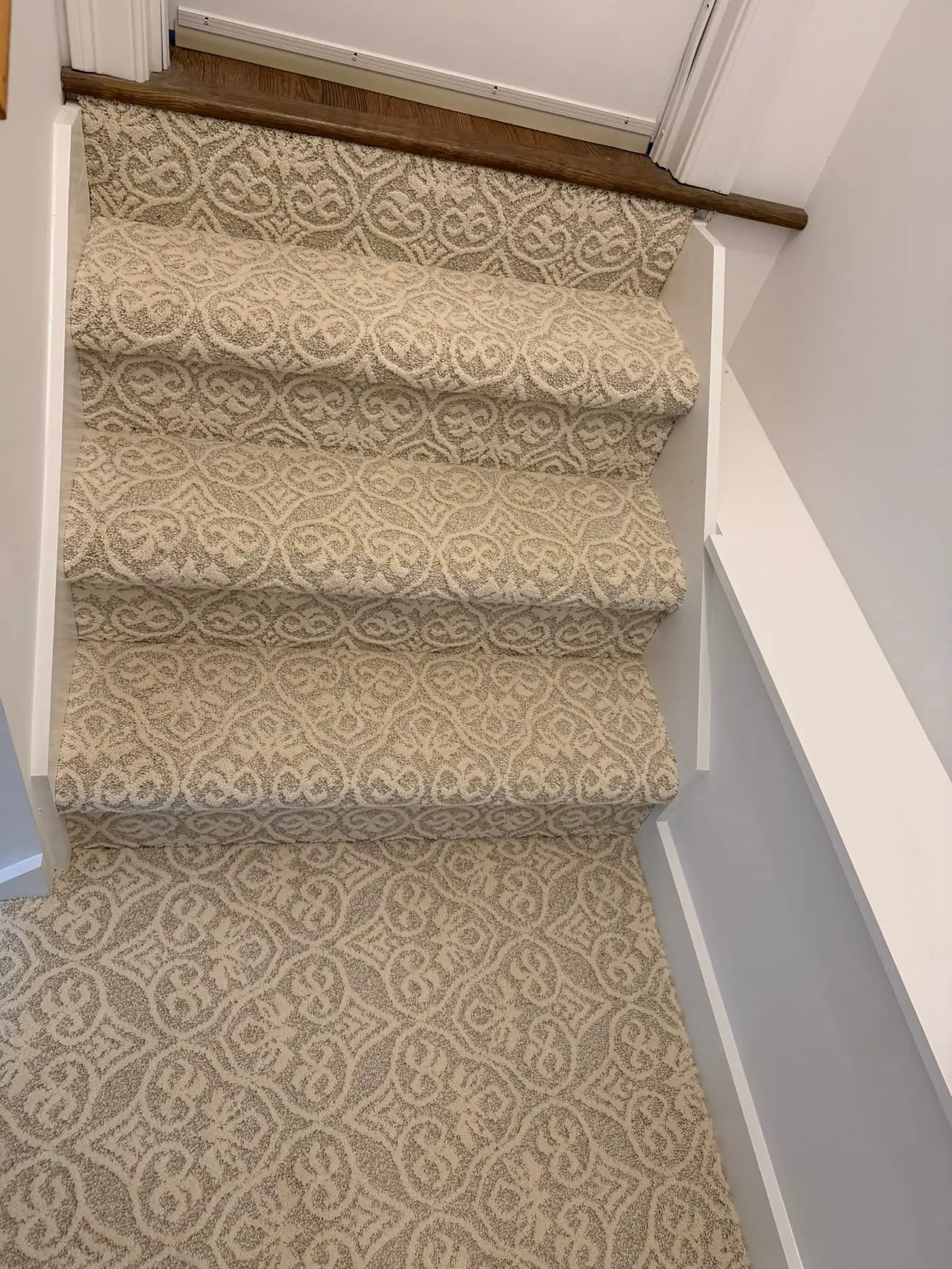 New carpeted stairs